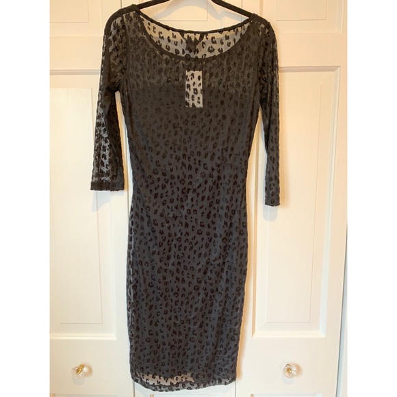 FC "Mini Simba Devore" black leopard print dress - Picture 2 of 6